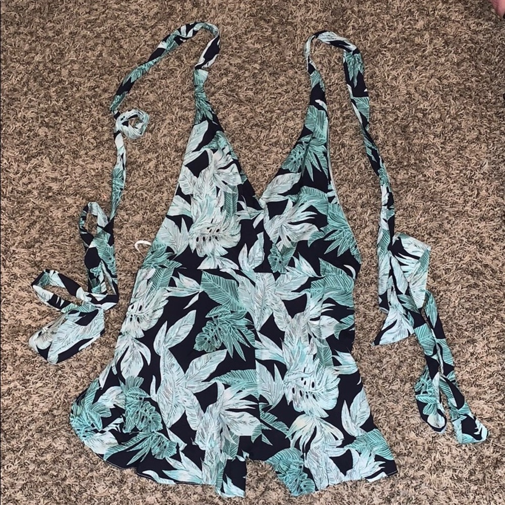 Open back floral romper